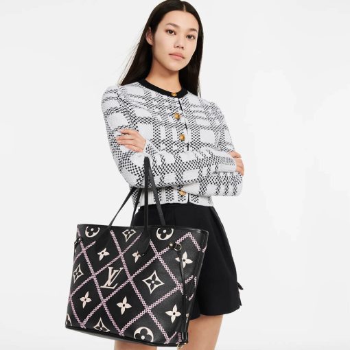 Louis Vuitton Neverfull MM M46039 M46040 Black - Image 2