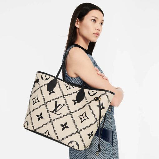 Louis Vuitton Neverfull MM M46039 M46040 Creme - Image 2