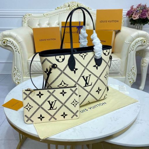 Louis Vuitton Neverfull MM M46039 M46040 Creme - Image 5