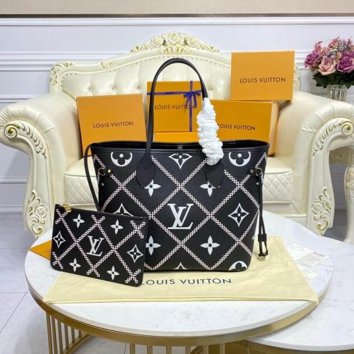 Louis Vuitton Neverfull MM M46039 M46040 Black - Image 4