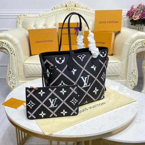 Louis Vuitton Neverfull MM M46039 M46040 Black - Image 5