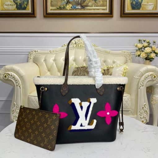 Louis Vuitton Neverfull MM M56960 In Leather and Shearling - Image 3