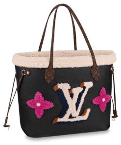 Louis Vuitton Neverfull MM M56960 In Leather and Shearling