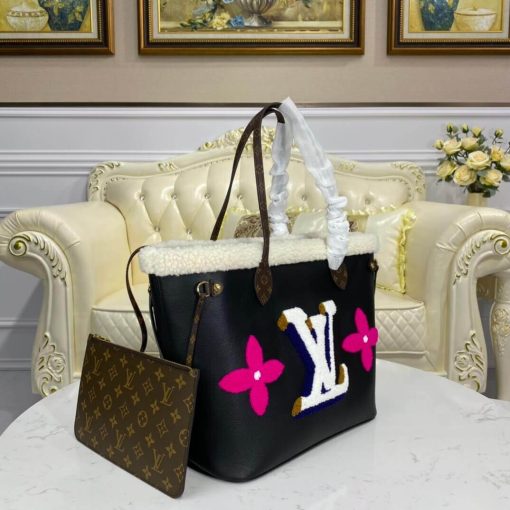 Louis Vuitton Neverfull MM M56960 In Leather and Shearling - Image 4