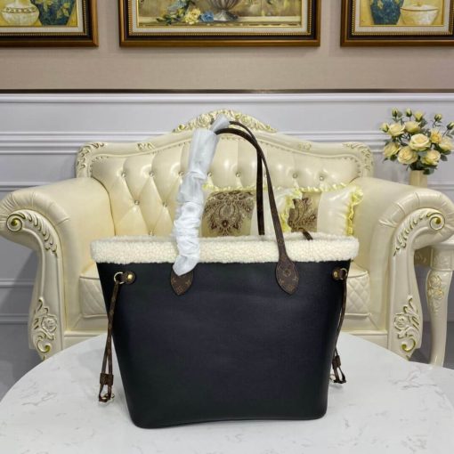 Louis Vuitton Neverfull MM M56960 In Leather and Shearling - Image 5