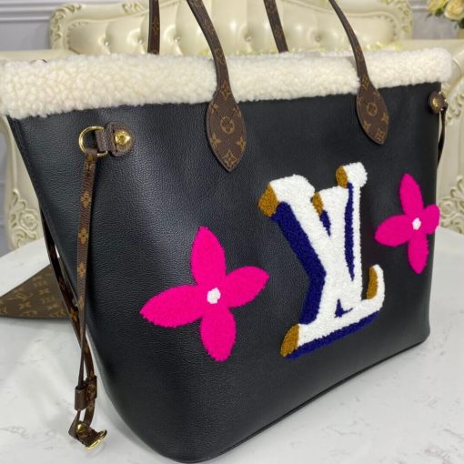 Louis Vuitton Neverfull MM M56960 In Leather and Shearling - Image 7