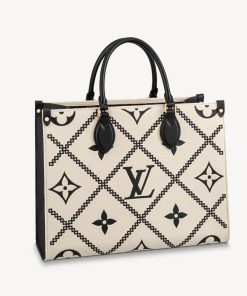 Louis Vuitton Onthego MM M46015  M46016 Cream