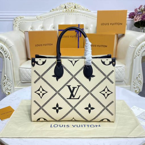Louis Vuitton Onthego MM M46015  M46016 Cream - Image 3