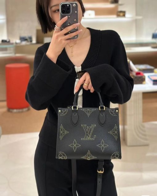Louis Vuitton OnTheGo PM M46733 Black Monogram Empreinte With Studs - Image 2