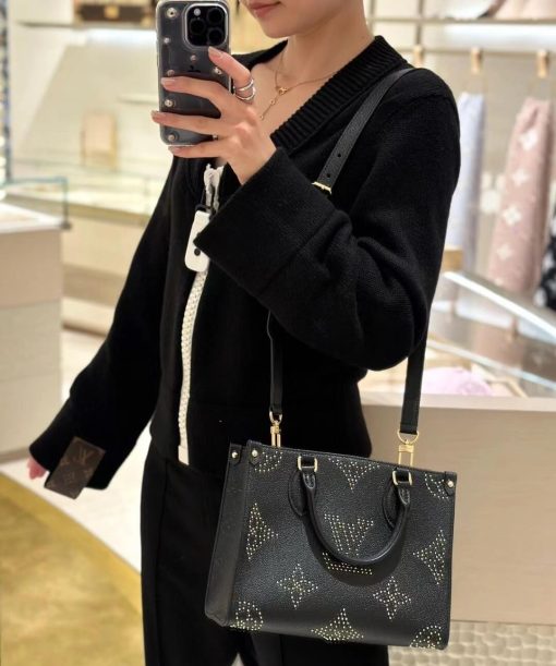 Louis Vuitton OnTheGo PM M46733 Black Monogram Empreinte With Studs - Image 3