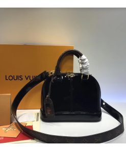 Louis Vuitton Patent Leather Alma BB M54785 Black