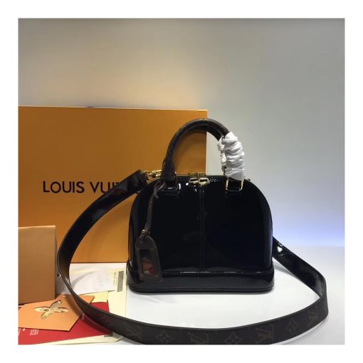 Louis Vuitton Patent Leather Alma BB M54785 Black