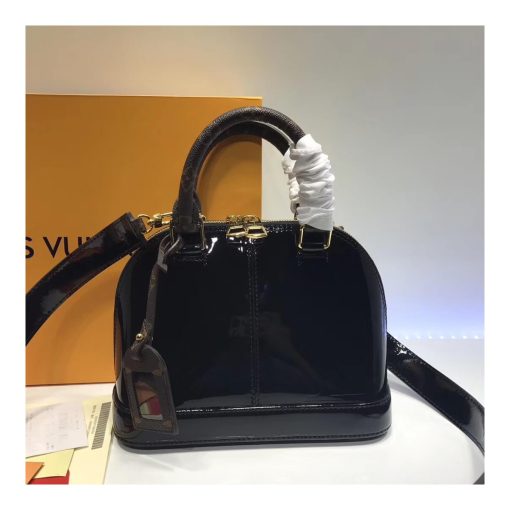 Louis Vuitton Patent Leather Alma BB M54785 Black - Image 2