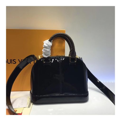 Louis Vuitton Patent Leather Alma BB M54785 Black - Image 6