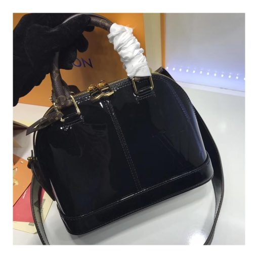 Louis Vuitton Patent Leather Alma BB M54785 Black - Image 7