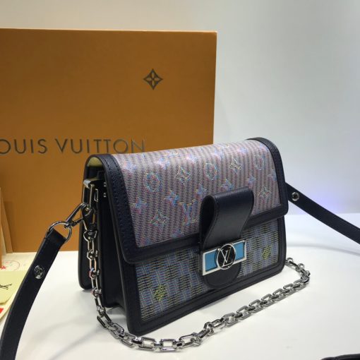Louis Vuitton Printed Calf Leather Dauphine MM M55452 Blue - Image 2