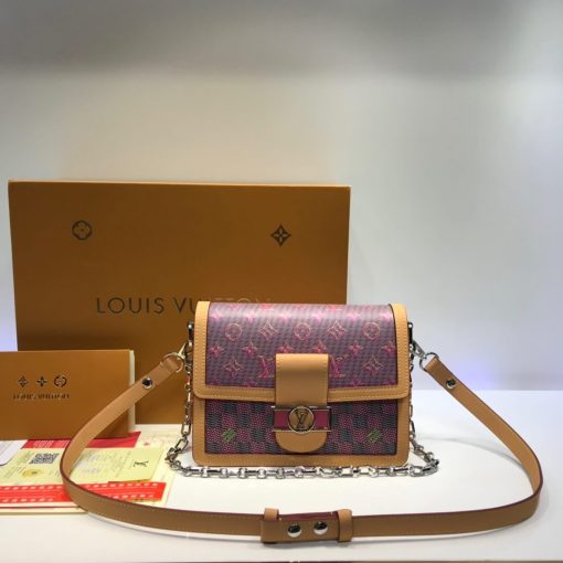 Louis Vuitton Printed Calf Leather Dauphine MM M55452 Pink - Image 2