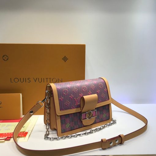 Louis Vuitton Printed Calf Leather Dauphine MM M55452 Pink - Image 3