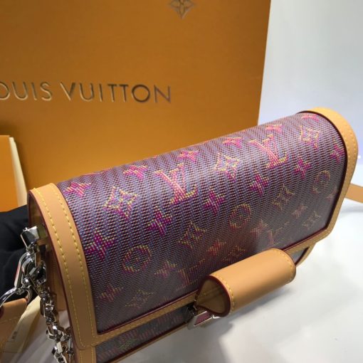 Louis Vuitton Printed Calf Leather Dauphine MM M55452 Pink - Image 6