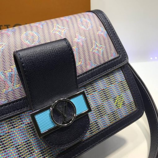 Louis Vuitton Printed Calf Leather Dauphine MM M55452 Blue - Image 4