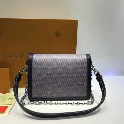 Louis Vuitton Printed Calf Leather Dauphine MM M55452 Blue - Image 6