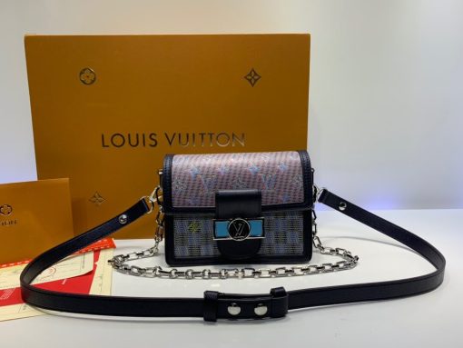 Louis Vuitton Printed Calf Leather Mini Dauphine M55454 Blue - Image 2