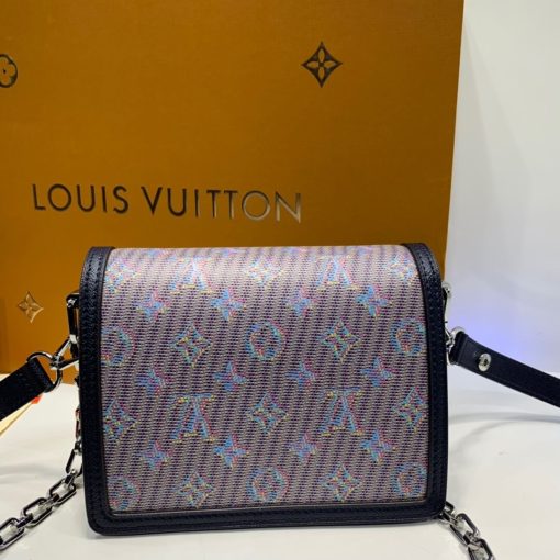 Louis Vuitton Printed Calf Leather Mini Dauphine M55454 Blue - Image 6