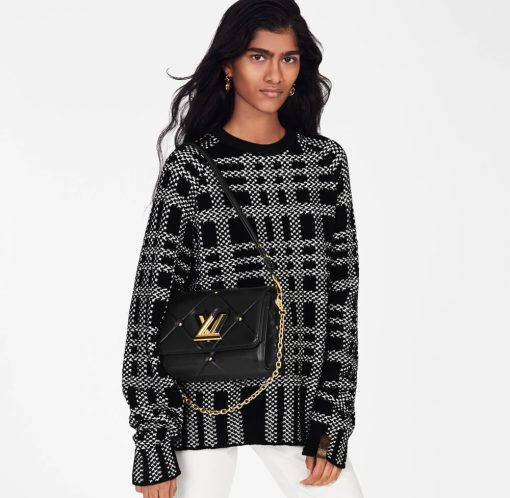 Louis Vuitton Sheepskin Leather Twist MM M59029 Black - Image 2
