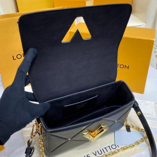 Louis Vuitton Sheepskin Leather Twist MM M59029 Black - Image 13