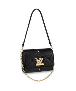 Louis Vuitton Sheepskin Leather Twist MM M59029 Black