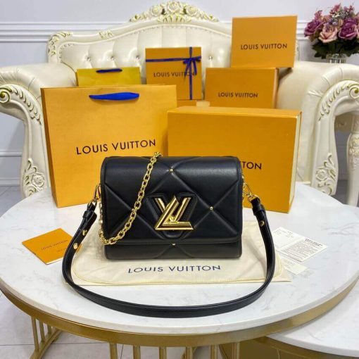 Louis Vuitton Sheepskin Leather Twist MM M59029 Black - Image 4