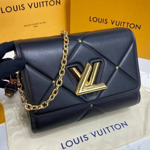 Louis Vuitton Sheepskin Leather Twist MM M59029 Black - Image 8