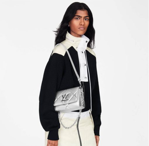 Louis Vuitton Sheepskin Leather Twist PM M59031 Argent - Image 2