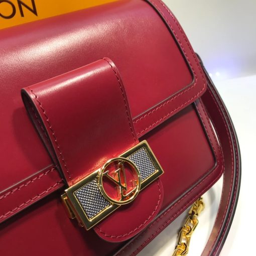 Louis Vuitton Smooth Calfskin Leather Dauphine MM M55735 M55821 Burgundy - Image 3