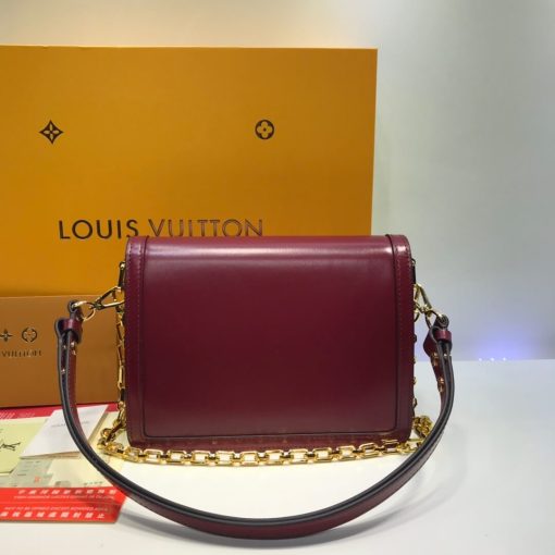 Louis Vuitton Smooth Calfskin Leather Dauphine MM M55735 M55821 Burgundy - Image 6
