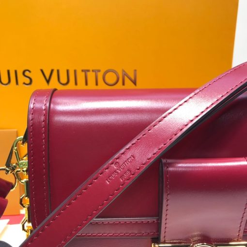 Louis Vuitton Smooth Calfskin Leather Dauphine MM M55735 M55821 Burgundy - Image 7