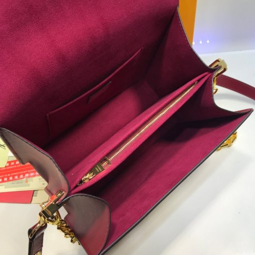 Louis Vuitton Smooth Calfskin Leather Dauphine MM M55735 M55821 Burgundy - Image 9