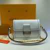 Louis Vuitton Smooth Calfskin Leather Dauphine MM M55735 M55821 White