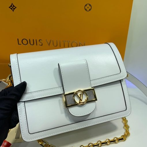 Louis Vuitton Smooth Calfskin Leather Dauphine MM M55735 M55821 Burgundy - Image 13