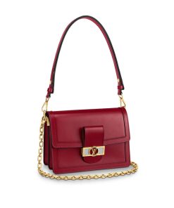 Louis Vuitton Smooth Calfskin Leather Dauphine MM M55735 M55821 Burgundy