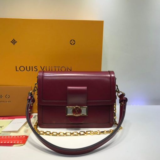 Louis Vuitton Smooth Calfskin Leather Dauphine MM M55735 M55821 Burgundy - Image 2