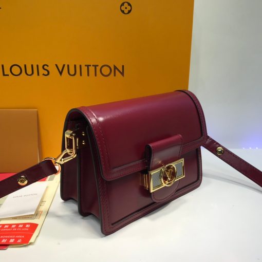 Louis Vuitton Smooth Calfskin Leather Mini Dauphine M55836 M55837 Burgundy - Image 2