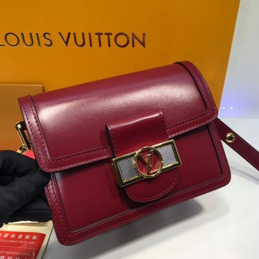 Louis Vuitton Smooth Calfskin Leather Mini Dauphine M55836 M55837 Burgundy - Image 3