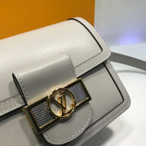 Louis Vuitton Smooth Calfskin Leather Mini Dauphine M55836 M55837 Grey - Image 3