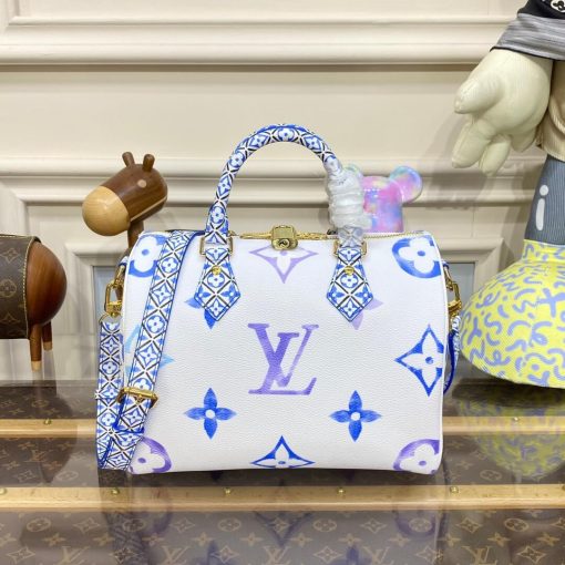 Louis Vuitton Speedy Bandouliere 25 M23073 M22987 Blue