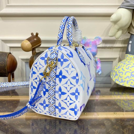 Louis Vuitton Speedy Bandouliere 25 M23073 M22987 Blue - Image 3