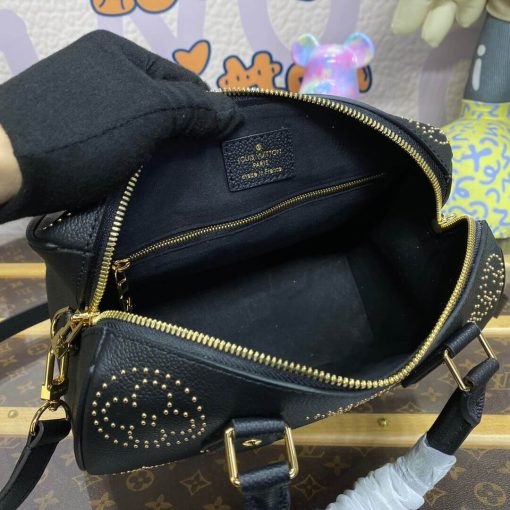 Louis Vuitton Speedy Bandouliere 25 M46736 Black Monogram Empreinte With Studs - Image 11