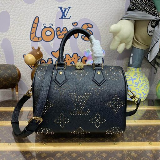 Louis Vuitton Speedy Bandouliere 25 M46736 Black Monogram Empreinte With Studs - Image 3