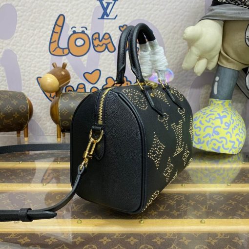 Louis Vuitton Speedy Bandouliere 25 M46736 Black Monogram Empreinte With Studs - Image 5