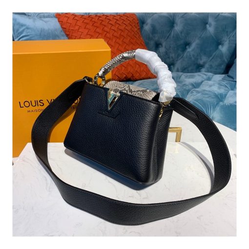 Louis Vuitton Taurillon And Python Leather Capucines Mini N97075 Beige - Image 2